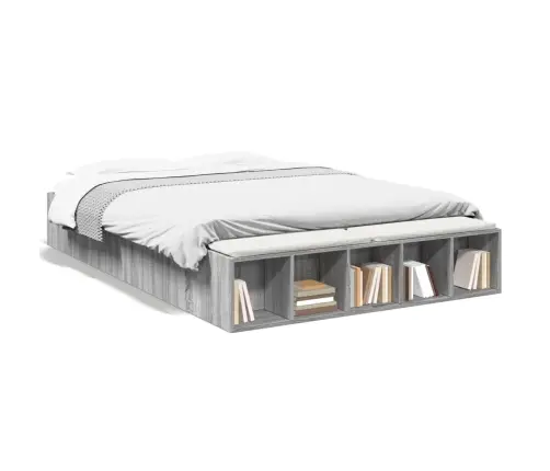 Gultas Rāmis, Pelēka Ozolkoka, 150X200 Cm, Inženierijas Koks Vidaxl