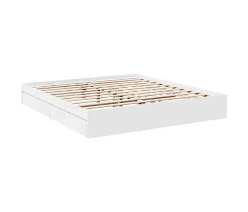 Sahtlitega Voodiraam, Ilma Madratsita, Valge, 200X200 Cm