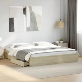 Gultas Rāmis Ar Atvilktnēm, Ozola, 200X200Cm, Inženierijas Koks Vidaxl Gultas Rāmis Ar Atvilktnēm, Ozola, 200X200Cm, Inženierijas Koks Vidaxl