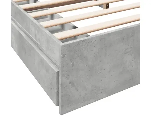 Gultas Rāmis Ar Atvilktnēm, Betona Pelēks, 200X200 Cm Vidaxl