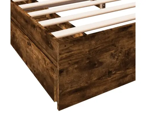 Gultas Rāmis Ar Atvilktnēm, Ozola, 200X200Cm, Inženierijas Koks Vidaxl