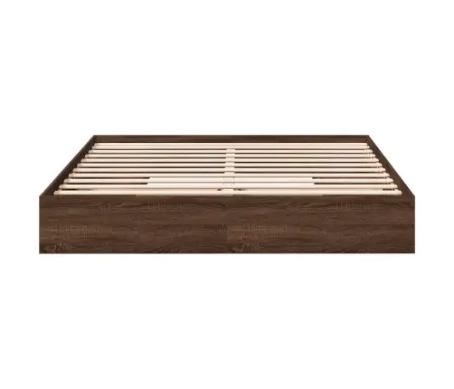 Gultas Rāmis Ar Atvilktnēm, Brūns, 200X200Cm, Inženierijas Koks Vidaxl