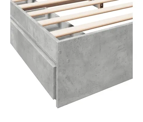 Gultas Rāmis Ar Atvilktnēm, Betona Pelēks, 180X200 Cm Vidaxl