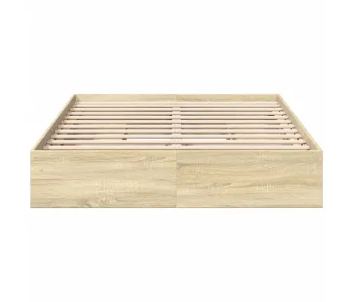 Gultas Rāmis Ar Atvilktnēm, Ozola, 160X200Cm, Inženierijas Koks Vidaxl