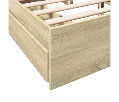 Gultas Rāmis Ar Atvilktnēm, Ozola, 160X200Cm, Inženierijas Koks Vidaxl