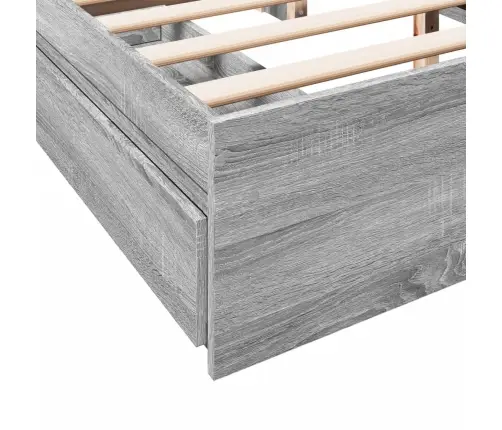 Voodiraam Sahtlitega, Hall Sonoma Tamm, 160X200 cm Tehispuit