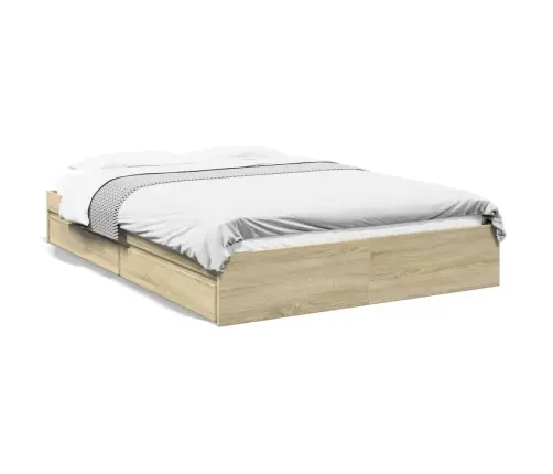 Lovos Rėmas Su Stalčiais, Ąžuolo, 150X200cm Apdirbta Mediena