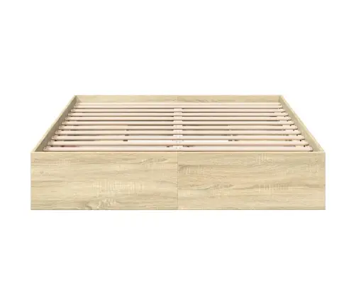 Lovos Rėmas Su Stalčiais, Ąžuolo, 150X200cm Apdirbta Mediena