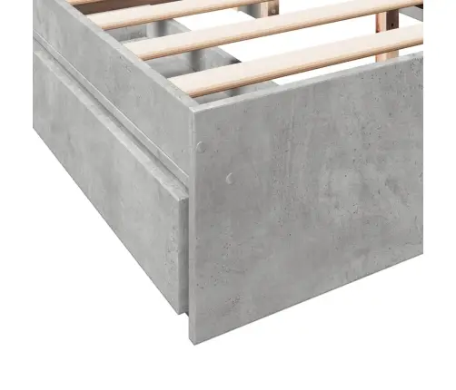 Gultas Rāmis Ar Atvilktnēm, Betona Pelēks, 150X200 Cm Vidaxl