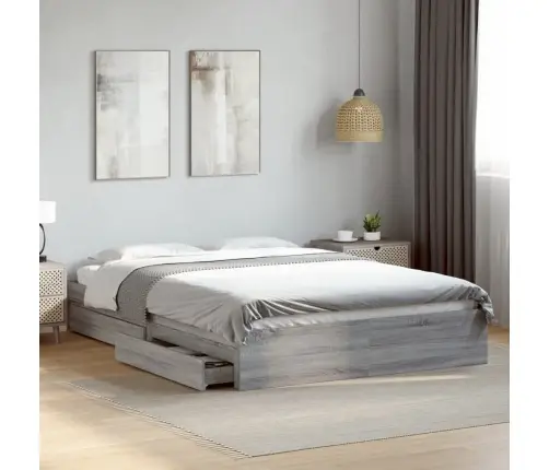 Gultas Rāmis Ar Atvilktnēm, Pelēks,150X200Cm, Inženierijas Koks Vidaxl Gultas Rāmis Ar Atvilktnēm, Pelēks,150X200Cm, Inženierijas Koks Vidaxl