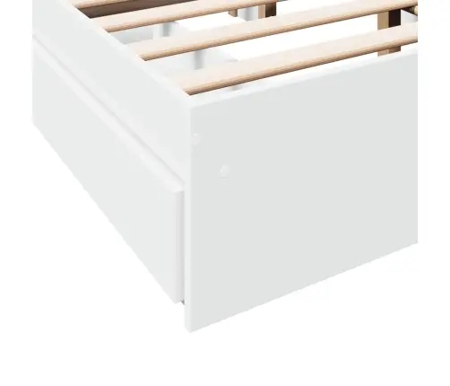 Lovos Rėmas Su Stalčiais, Baltas, 140X200cm Apdirbta Mediena