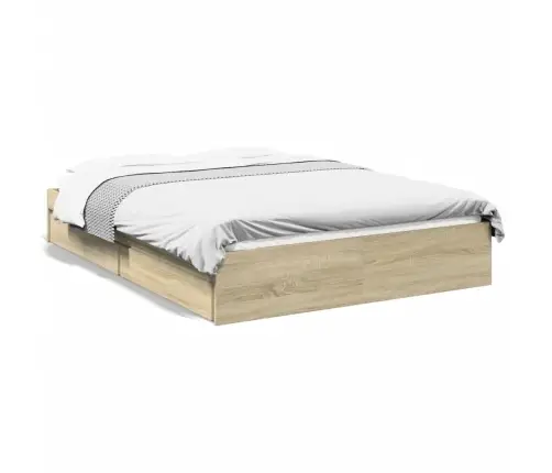 Voodiraam Sahtlitega, Sonoma Tamm, 120 X 200 cm Tehispuit