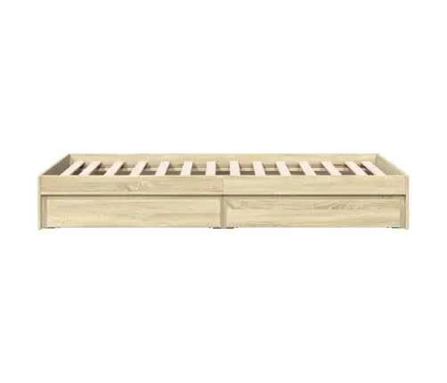Gultas Rāmis Ar Atvilktnēm, Ozola, 100X200Cm, Inženierijas Koks Vidaxl Gultas Rāmis Ar Atvilktnēm, Ozola, 100X200Cm, Inženierijas Koks Vidaxl