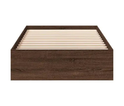 Gultas Rāmis Ar Atvilktnēm, Brūns, 100X200Cm, Inženierijas Koks Vidaxl