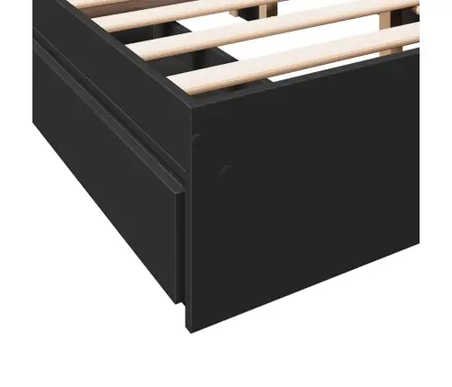 Voodiraam Sahtlitega, Must, 140X190 cm Tehispuit