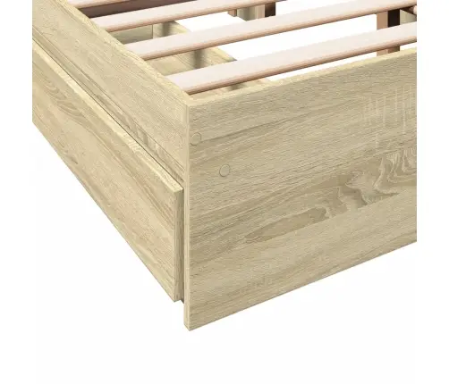 Voodiraam Sahtlitega, Sonoma Tamm, 140X190 cm Tehispuit