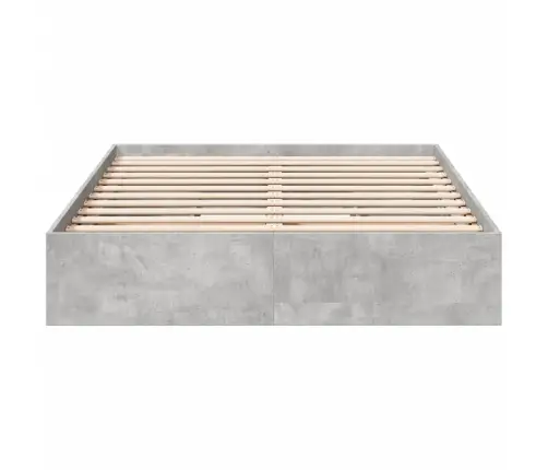 Gultas Rāmis Ar Atvilktnēm, Betona Pelēks, 140X190 Cm Vidaxl