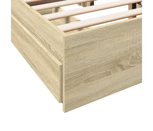 Gultas Rāmis Ar Atvilktnēm, Ozola, 120X190Cm, Inženierijas Koks Vidaxl