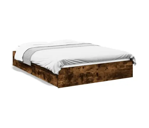 Gultas Rāmis Ar Atvilktnēm, Ozola, 120X190Cm, Inženierijas Koks Vidaxl