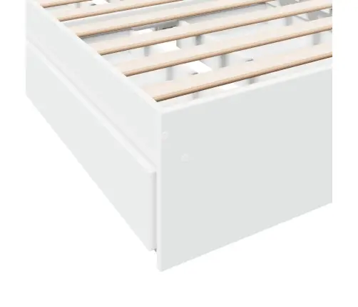 Lovos Rėmas Su Stalčiais, Baltas, 90X190cm Apdirbta Mediena