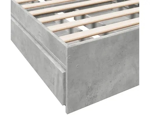 Gultas Rāmis Ar Atvilktnēm, Betona Pelēks, 90X190 Cm Vidaxl