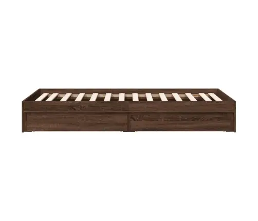 Voodiraam Sahtlitega, Pruun Tamm, 90X190 cm Tehispuit