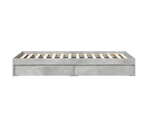 Gultas Rāmis Ar Atvilktnēm, Betona Pelēks, 75X190 Cm Vidaxl