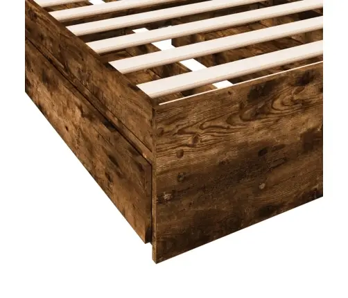 Gultas Rāmis Ar Atvilktnēm, Ozola, 75X190 Cm, Inženierijas Koks Vidaxl