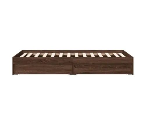 Gultas Rāmis Ar Atvilktnēm, Brūns, 75X190 Cm, Inženierijas Koks Vidaxl