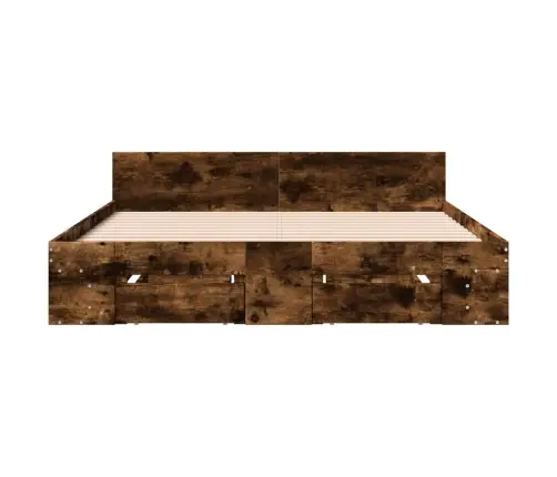 Gultas Rāmis Ar Atvilktnēm, Ozola, 140X200Cm, Inženierijas Koks Vidaxl