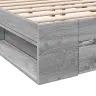 Lovos Rėmas Su Stalčiais, Pilkas Ąžuolo, 120X200cm Mediena