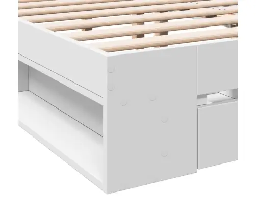 Gultas Rāmis Ar Atvilktnēm, Bez Matrača, Balts, 135X190 Cm Vidaxl