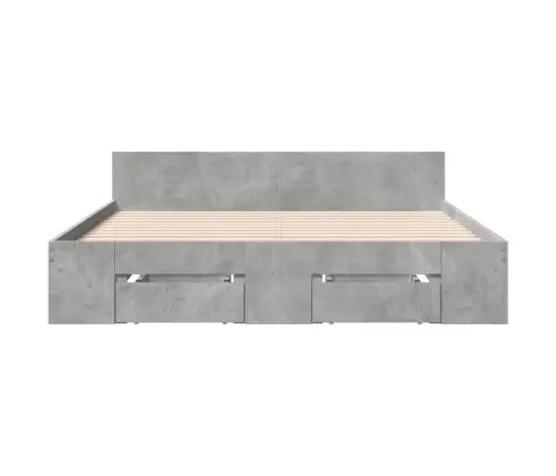 Voodiraam Sahtlitega, Betoonhall, 135X190 cm Tehispuit