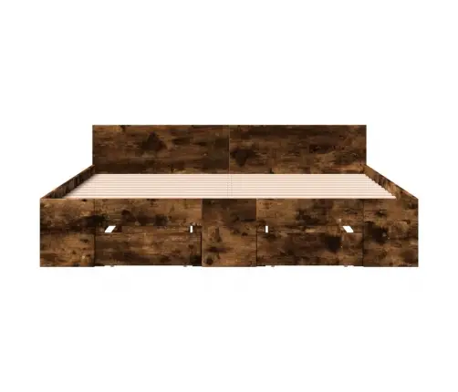 Voodiraam Sahtlitega, Suitsutatud Tamm, 120 X 200 cm Tehispuit