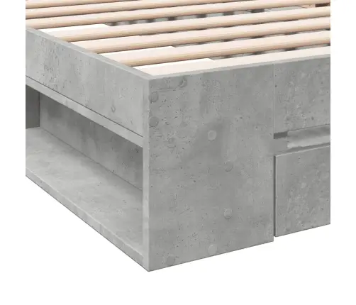 Gultas Rāmis Ar Atvilktni, Betona Pelēks, 100X200 Cm Vidaxl