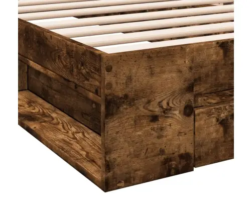 Voodiraam Sahtlitega, Suitsutatud Tamm, 100X 200 cm Tehispuit