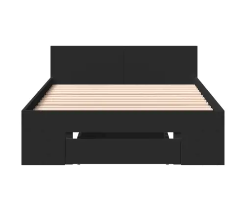 Gultas Rāmis Ar Atvilktni, Melns, 75X190 Cm, Inženierijas Koks Vidaxl