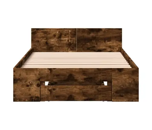 Gultas Rāmis Ar Atvilktni, Ozola, 75X190 Cm, Inženierijas Koks Vidaxl