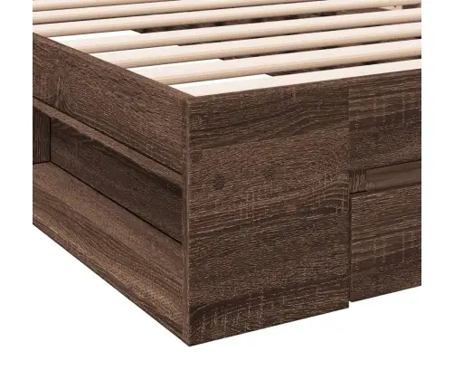 Gultas Rāmis Ar Atvilktni, Brūns, 75X190 Cm, Inženierijas Koks Vidaxl