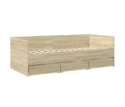 Gulta Ar Atvilktnēm, Bez Matrača, Ozolkoka Krāsa, 100X200 Cm Vidaxl