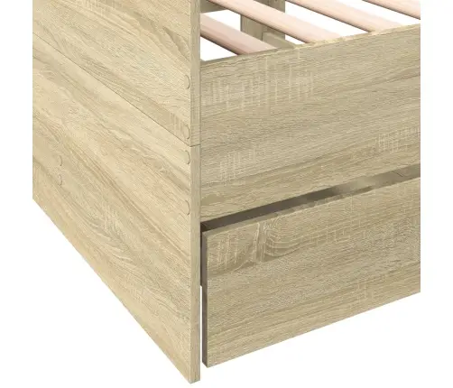 Gulta Ar Atvilktnēm, Bez Matrača, Ozolkoka Krāsa, 90X200 Cm Vidaxl