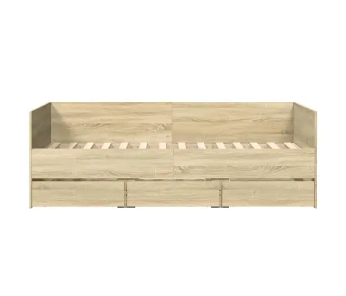 Gulta Ar Atvilktnēm, Bez Matrača, Ozolkoka Krāsa, 90X190 Cm Vidaxl