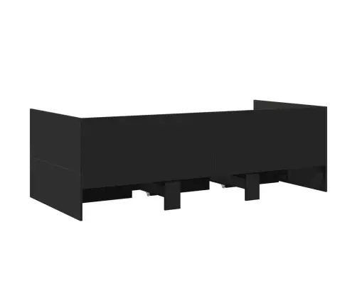 Gulta Ar Atvilktnēm, Bez Matrača, Melna, 75X190 Cm Vidaxl