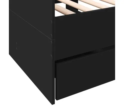 Gulta Ar Atvilktnēm, Bez Matrača, Melna, 75X190 Cm Vidaxl