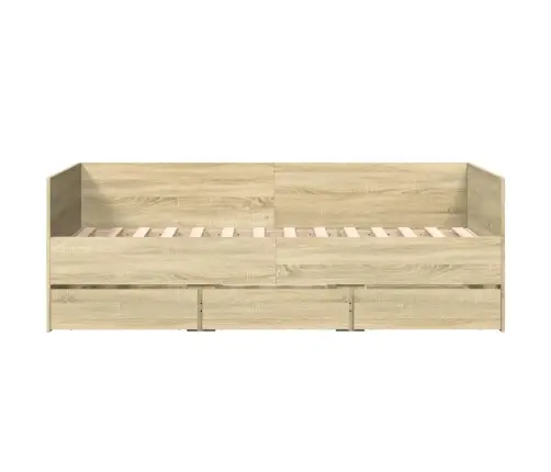 Gulta Ar Atvilktnēm, Bez Matrača, Ozolkoka Krāsa, 75X190 Cm Vidaxl