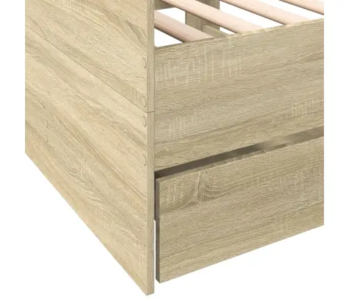 Gulta Ar Atvilktnēm, Bez Matrača, Ozolkoka Krāsa, 75X190 Cm Vidaxl