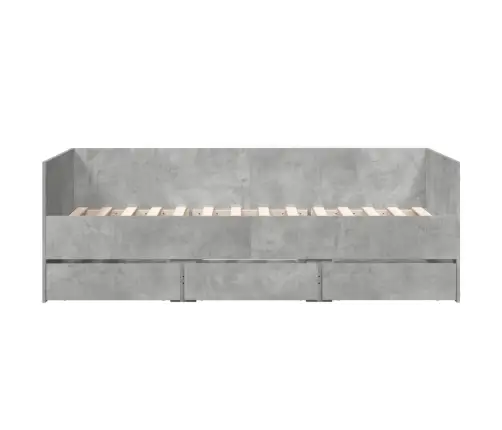 Kušetė Su Stalčiais Be Čiužinio, Betono Pilka, 75X190 Cm