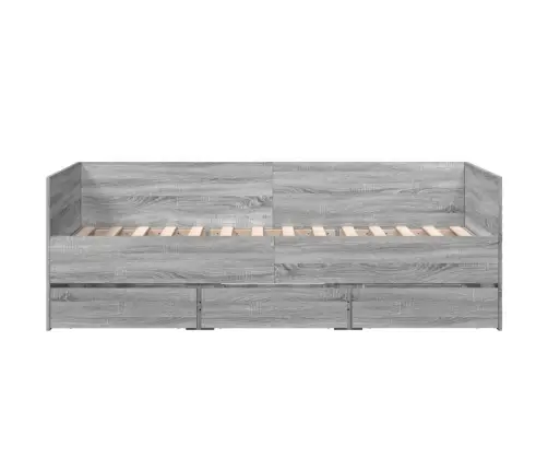 Gulta Ar Atvilktnēm, Bez Matrača, Pelēka, 75X190 Cm Vidaxl