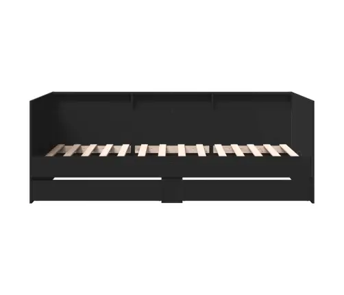 Sahtlitega Päevavoodi, Ilma Madratsita, Must, 100 X 200 Cm