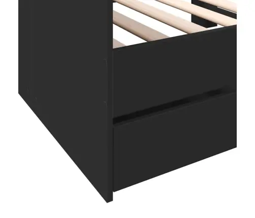 Sahtlitega Päevavoodi, Ilma Madratsita, Must, 100 X 200 Cm